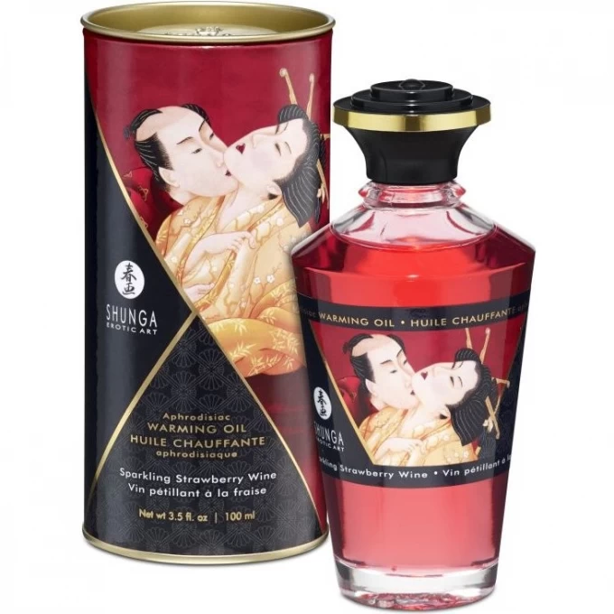 Масло интимное массажное SHUNGA SPARKLING STRAWBERRY WINE (ИГРИСТОЕ КЛУБНИЧНОЕ ВИНО) 2208 SG